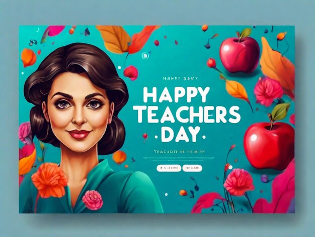 Happy teachers day poster concept