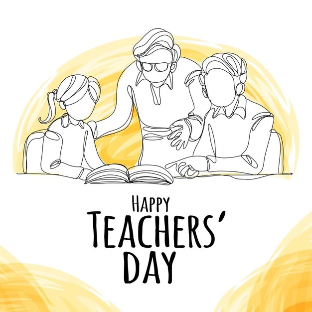 Happy teachers day school elements