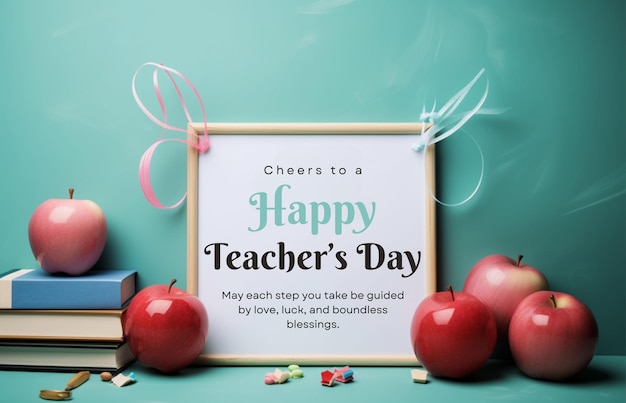 Photo happy teachers day social media post background and celebration greeting card generative ai