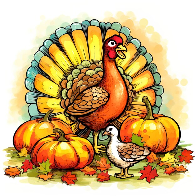 happy thanksgiving art illustration banner design