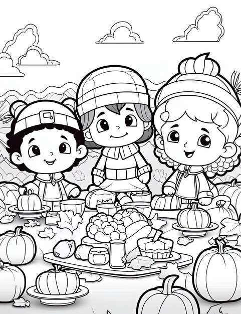 happy thanksgiving art illustration banner design