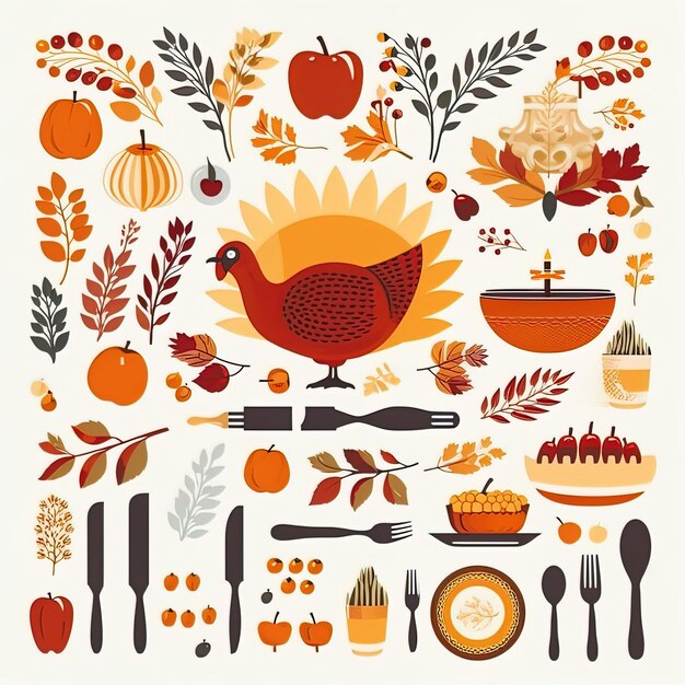 happy thanksgiving art illustration banner design