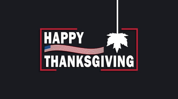 Happy Thanksgiving Creative text with america flag