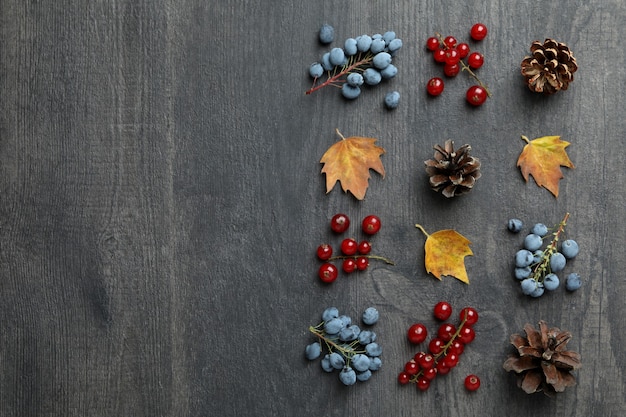 Happy Thanksgiving Day composition on dark wooden background