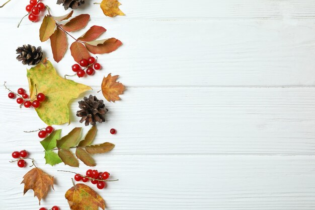 Happy Thanksgiving Day composition on white wooden table