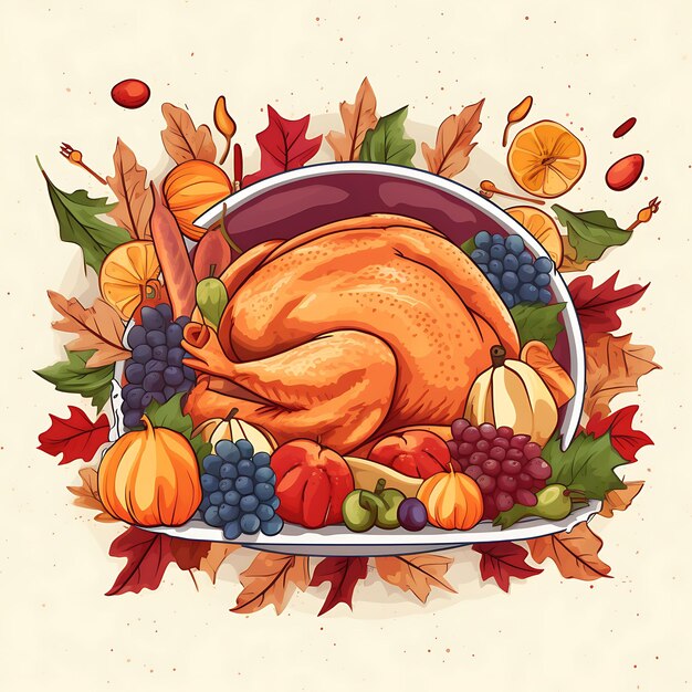 Happy Thanksgiving Day seamless patternFalling autumnThanksgiving cute pumpkins doodle background