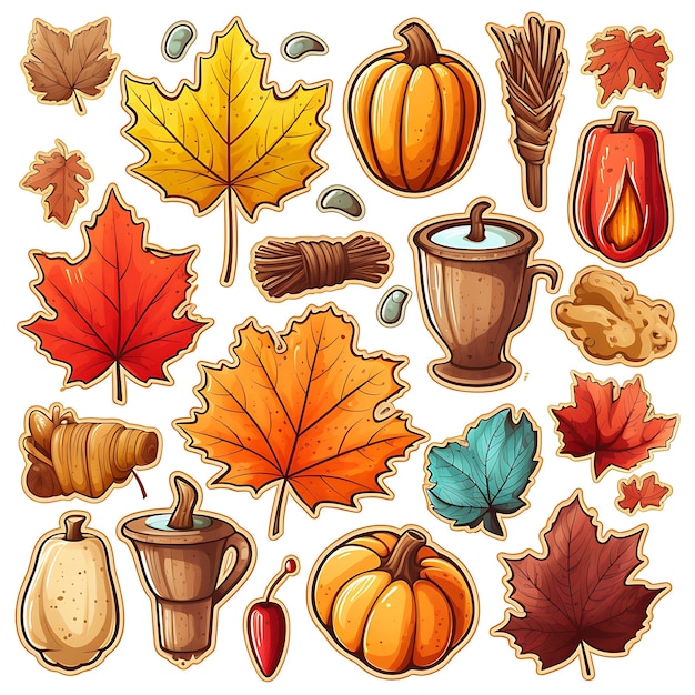 Happy Thanksgiving Day seamless patternFalling autumnThanksgiving cute pumpkins doodle background