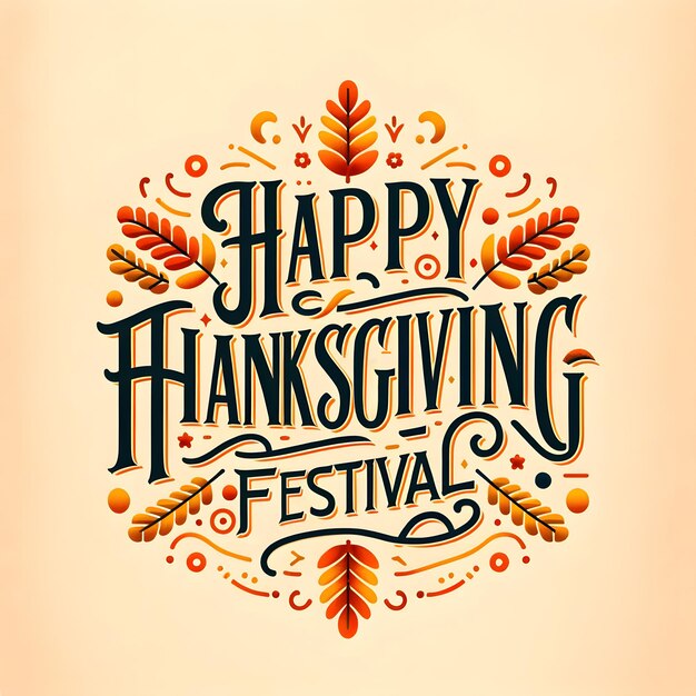 Photo happy thanksgiving festival typography art