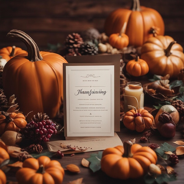 happy thanksgiving invitation photo With Background