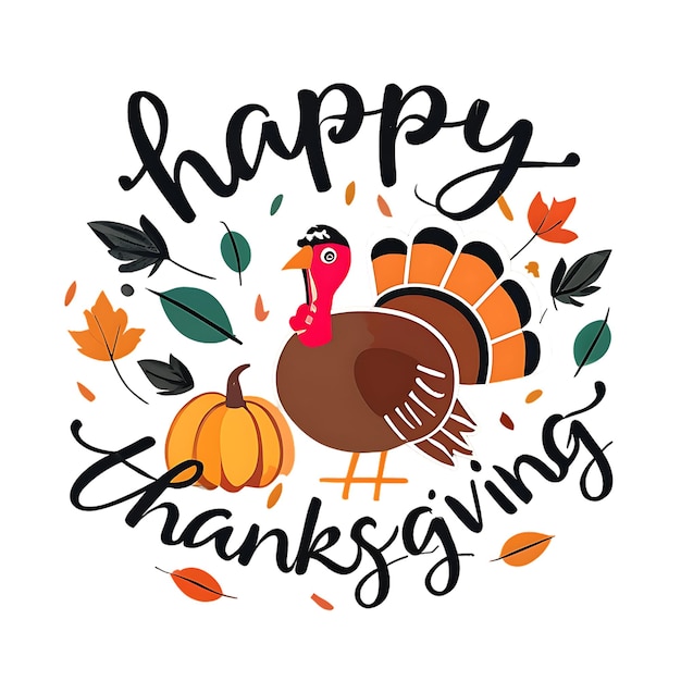 Photo happy turkey day thanksgiving day tshirt vector illustration of a turkey printing design ai image