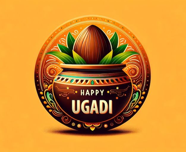 Photo happy ugadi card illustration