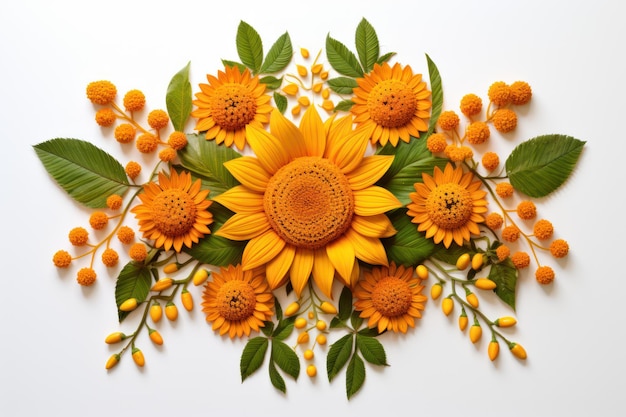 ハッピー・ウガディ 祝賀カードに花の装飾を配置 ウガディの祝賀とプジャの要素