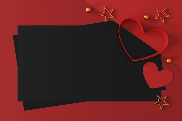 Happy Valentijnsdag banner achtergrond. ruimte voor tekst. 3D illustratie
