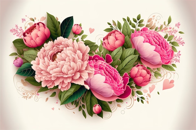 Happy Valentijnsdag bruiloft groet banner met mooie bloemen met lege ruimte voor uw tekst