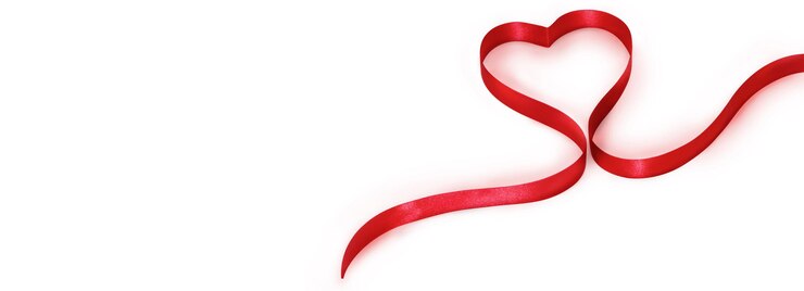 Photo happy valentine. heart shaped elegant ribbon. symbol of love.