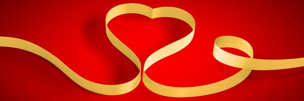 Happy valentine Heart shaped elegant ribbon Symbol of love