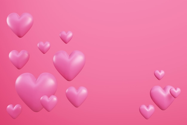 Happy Valentine's Day Background 3d illustration