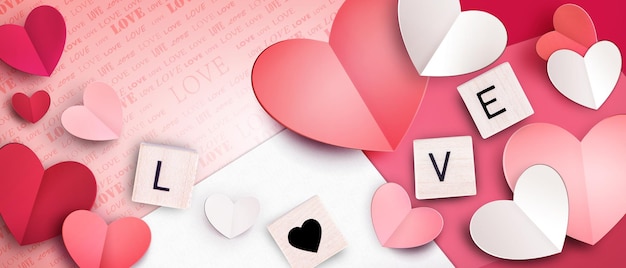 Happy Valentine's Day background Love concept 3d illustration