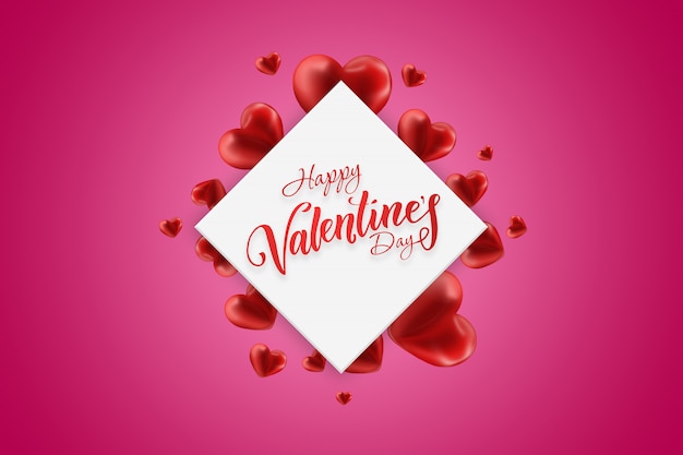 Happy Valentine's Day festive web banner.  