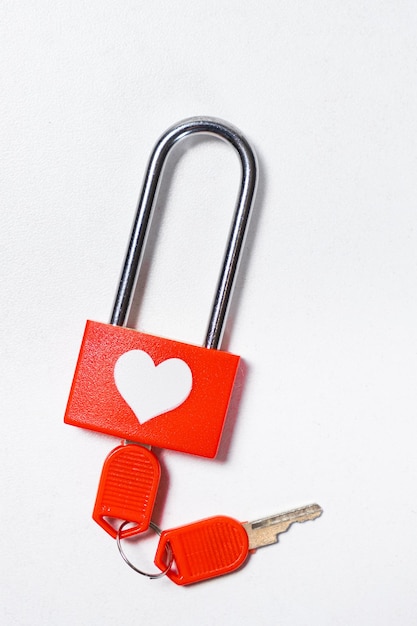 Happy Valentine's Day Love Lock and Red Keys