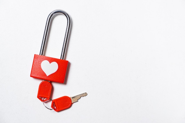 Happy Valentine's Day Love Lock and Red Keys