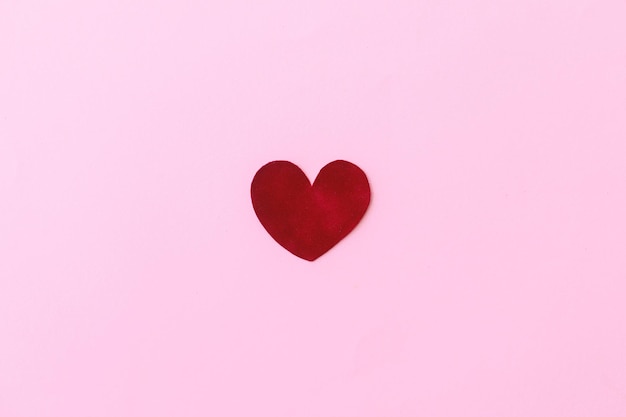 Happy Valentine's Day Stijlvolle Valentijn hart plat lag op roze achtergrond Love concept
