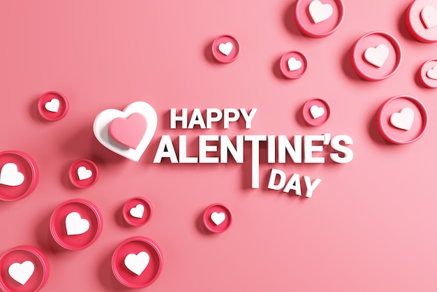 Happy valentine's day with love or heart icon