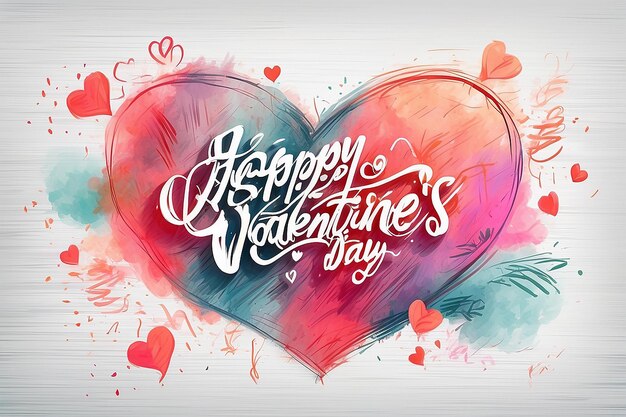 Photo happy valentines day 2024 handwritten text on blurred background valentines day in 14th february