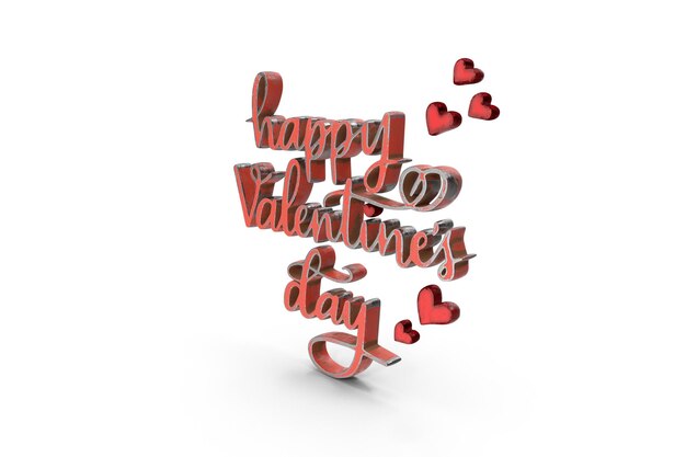 Happy Valentines Day 3d Text