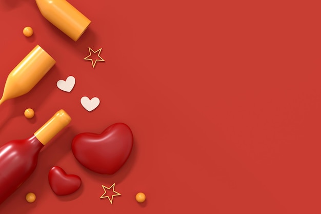 Happy Valentines Day Background 3D Illustration