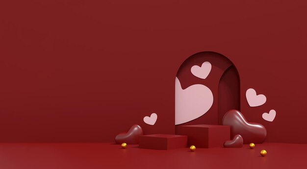 Photo happy valentines day background 3d illustration