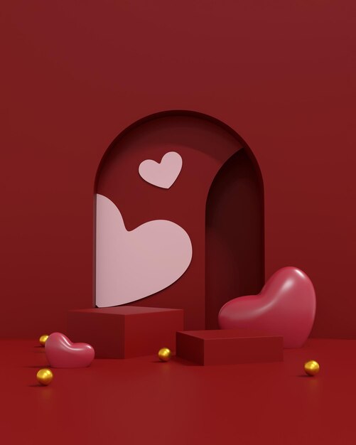 Photo happy valentines day background 3d illustration