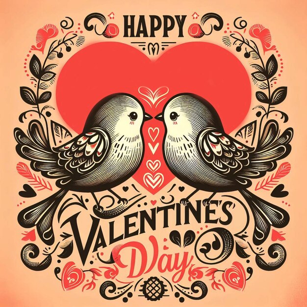 Happy Valentines Day background design illustration