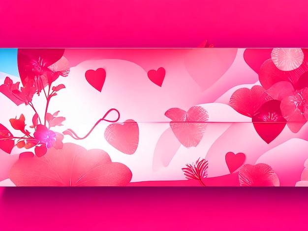 Foto happy valentines day banner design con immagine di sfondo