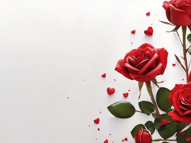 빨간 장미와 함께 해피 발렌타인 데이 배너
