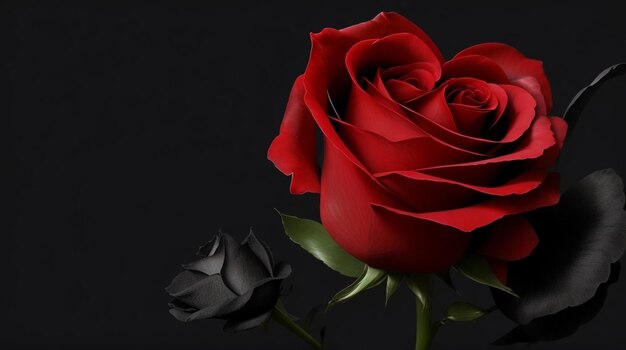 赤いバラと幸せなバレンタインデーのバナー