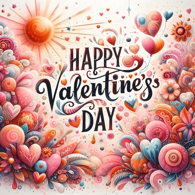 Photo happy valentines day beautifully handlettered in whimsical scrip