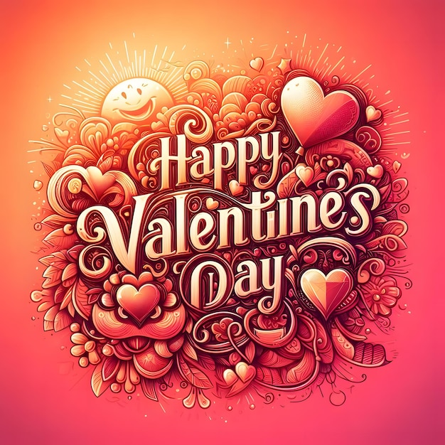 Photo happy valentines day beautifully handlettered in whimsical scrip