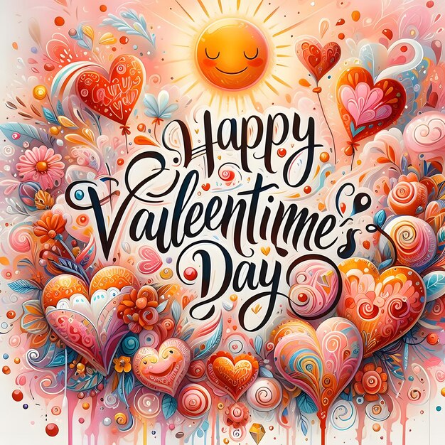 Photo happy valentines day beautifully handlettered in whimsical scrip