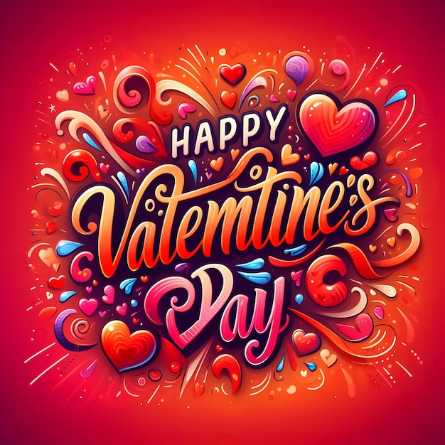 Photo happy valentines day beautifully handlettered in whimsical scrip