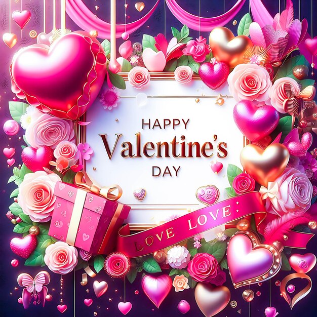 Photo happy valentines day celebration romantic love decoration 14th february