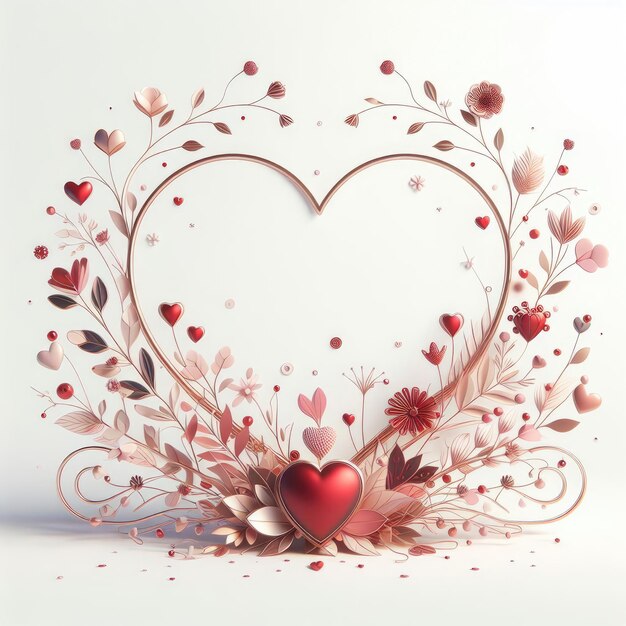 Happy Valentines Day Greeting Card 3d realistic style Concept for a Valentines Day February 14