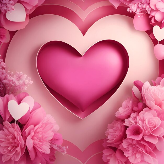 Photo happy valentines day greetings background with love and beautiful decoration