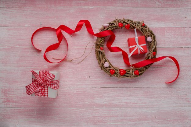 Happy Valentines Day love celebration in a rustic style isolated.