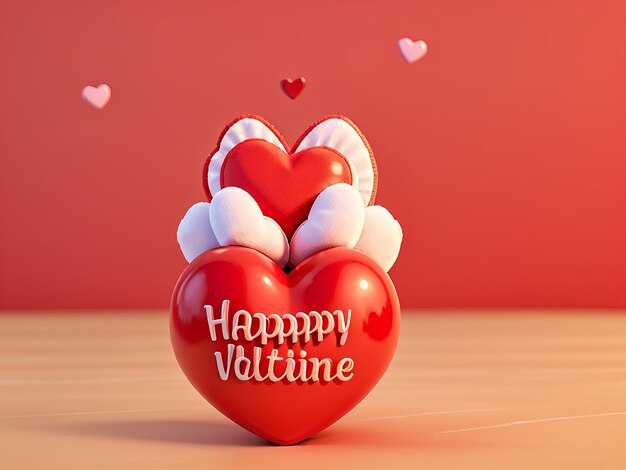 Happy valentines day read heart love background generative ai