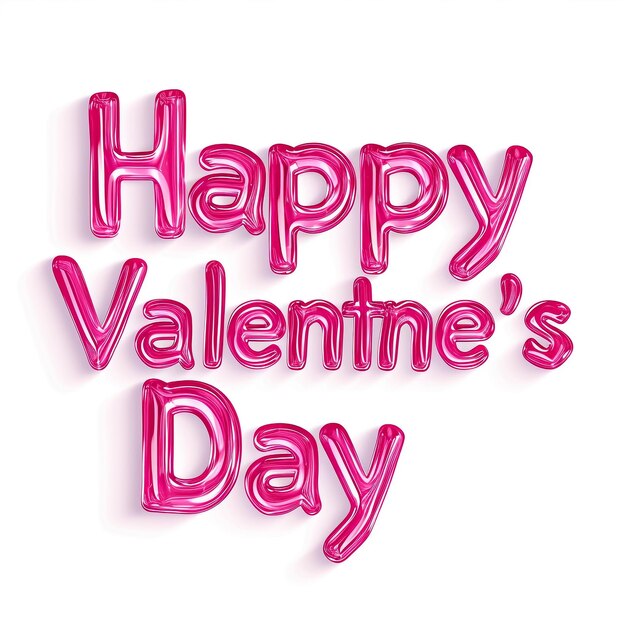 Photo happy valentines day text 3d illustration of high resolution rendering red and white colored