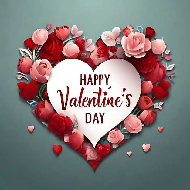 Happy valentines day text lettering hearai generated