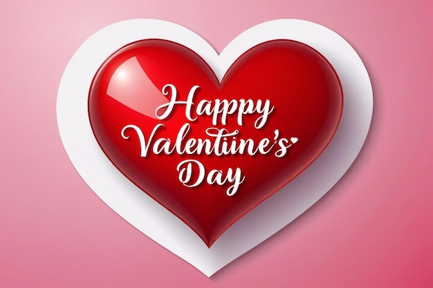 Happy valentines day text lettering heart shape