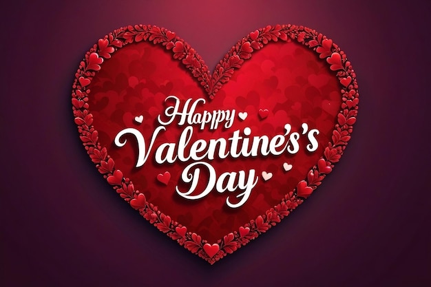 Happy valentines day text lettering heart shape