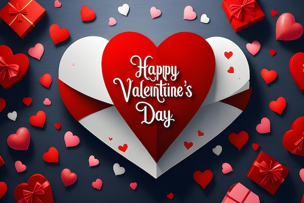 Happy valentines day text lettering heart shape